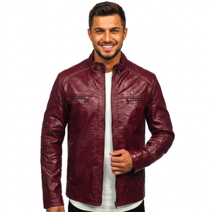Veste en cuir véritable pour homme, couleur unie, hiver 2026, qualité supérieure, mode masculine, veste en cuir noire chaude pour homme, OEM - Product Image 1