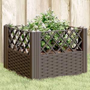 Macetas y jardineras modulares de polipropileno marrón de 17.1 pulgadas para jardín - Product Image 1