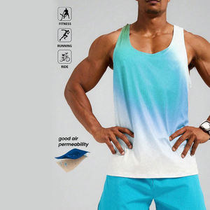 Camiseta sin mangas de fitness para hombre 2023 con cuello redondo, de algodón de secado rápido, ropa de gimnasio ligera y transpirable, chaleco muscular. - Product Image 2