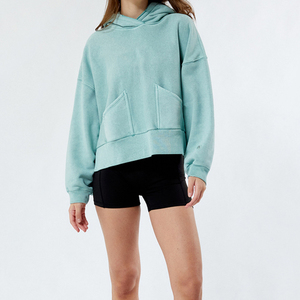 Sweat à capuche oversize en polaire sherpa pour femme avec fermeture éclair, personnalisable, respirant, écologique, léger, 100 % coton pour l'hiver - Product Image 2
