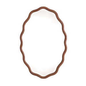 Miroir mural en bois artisanal de forme irrégulière, en forme de galet, pour hôtel de luxe, salle de bain, décoration intérieure - Vente en gros - Product Image 4