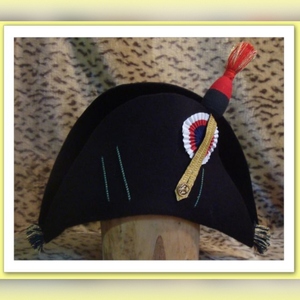 French Napoleonic era military-style bicorne reenactment hat, often featuring a decorative cockade and plume - Product Image 6
