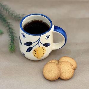 Juego de Tazas de Café de Cerámica con Patrón de Chevron Azul, Acabado Brillante, Construcción Duradera, Asa Cómoda, Perfecto para Té, Café, Hogar, Regalo - Product Image 3