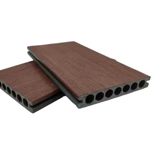 Venta caliente suelo al aire libre textura de madera impermeable plástico compuesto WPC decking