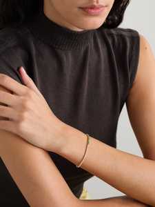 Pulsera de Oro Rosa Chapada en Oro de Alta Calidad con Esmeraldas y Diamantes, Estilo Elegante de Diseñador, Regalo de Lujo al por Mayor - Product Image 2