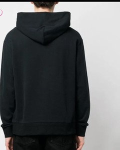 Sudadera con Capucha para Hombre, Negra, Tejido French Terry, Estilo Casual, con Bolsillos, Corte Holgado, Transpirable, Invierno, 340g, 100% Tejido - Product Image 2