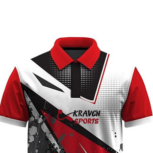 เสื้อกีฬาพิมพ์ลายแบบคอปกพับได้ตามสั่ง ผลิตจากวัสดุโพลีเอสเตอร์ 100% - Product Image 4