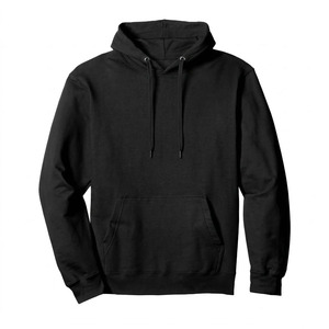 Sudadera con Capucha Negra para Hombre, Corte Regular, Felpa de Algodón, Informal, con Bolsillo, para Otoño - Product Image 1