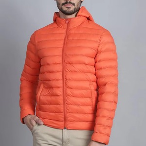 High Quality Custom Made Men Coated <b>Waterproof</b> Windproof Puffer <b>Jacket</b> Outdoor Breathable Polyester Front Logo Zipper High new - Product Image 1