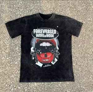 T-shirt graphique à logo imprimé personnalisé T-shirts à col rond sans manches vintage surdimensionnés et lourds et délavés à l'acide de haute qualité pour hommes - Product Image 3