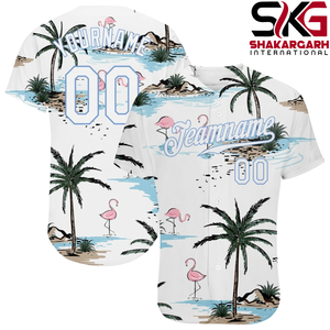 เสื้อเบสบอลวันเซนต์แพทริคแบบกำหนดเอง สีขาว สีเขียวเคลลี่ ลาย 3 มิติ ชื่อทีม หมายเลขผู้เล่น ชุดกีฬา - Product Image 4