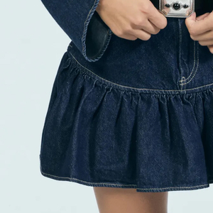 Proveedor Mayorista de Fábrica OEM con Marca Personalizada / Falda Vaquera Desgastada al por Mayor para Mujer, Estilo Roto, Falda Vaquera Streetwear - Product Image 4