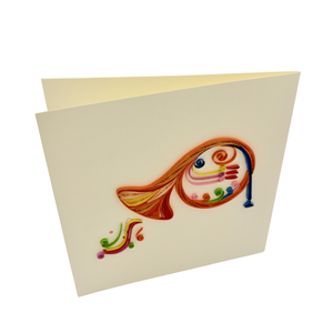 Tarjeta de quilling artística con notas musicales hechas a mano, diseño personalizado para coleccionables de arte, tarjeta de quilling - Product Image 3