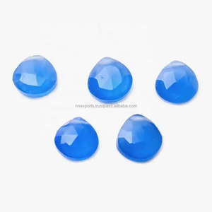Pierre de chalcédoine bleue naturelle de qualité supérieure de 5 mm, taille cœur facettée, vente en gros, pierre précieuse en vrac pour la lithothérapie, fournisseur d'Inde - Product Image 1