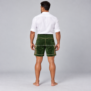 Shorts Bavarois Homme Unis Couleur Unie Coupe Ajustable Design Alpin Européen Classique Tissu Velours/Cuir Respirant Protection Anti-UV - Product Image 5