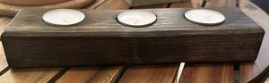Solid Wood <b>Tealight</b> Candle <b>Holder</b> Handmade Rustic 3 Candles Tabletop Decor for Home Office and Restaurant Use - Product Image 3