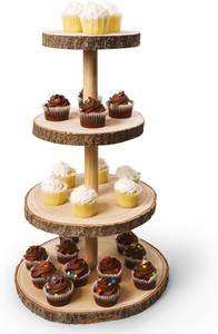 Support à gâteau multicouche en bois fait main, écologique, résistant au lave-vaisselle, présentoir à desserts rustique pour la maison, la boulangerie et les mariages - Product Image 6
