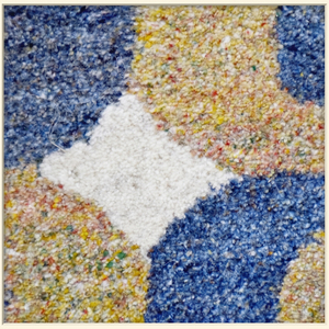Tapis en laine fait main DECORDEC bleu indigo, jaune moutarde, géométrique, antidérapant, écologique, pour salon, chambre, hôtel - Product Image 4