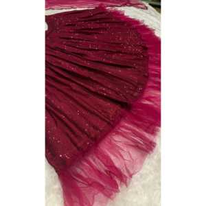 Ropa de fiesta de diseñador para mujer Lehenga Choli con borde de volante de red elegante - Product Image 2