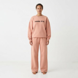 Conjunto Deportivo Casual de Dos Piezas para Mujer, Sudadera de Manga Larga con Cuello Redondo y Detalles de Pedrería, Pantalones Anchos - Product Image 5