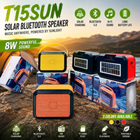 Enceinte solaire sans fil T15 SUN avec poignée, pour camping extérieur, urgence, basses puissantes, robuste, vente en gros