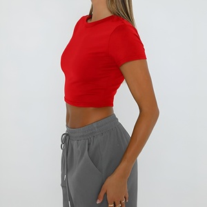 High Quality Custom Cotton Women Crop <b>Top</b> T Shirt Loose Fit Graphic Printed Tee for Summer Fashion and Streetwear Look T-shirts - Product Image 2