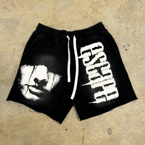 Shorts pour hommes Ibex, best-seller, imprimé unique, noir, coton, taille à cordon, style décontracté, tissu respirant - Product Image 5