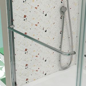 1/4 \ "porta doccia con Bypass in vetro temperato con porta scorrevole in finitura cromata - Product Image 5