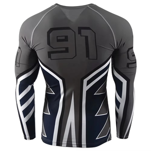OEM Design Compression MMA Rash Guard Custom Sublimated <b>Printed</b> Breathable Long Sleeve Unisex Rash Guard for Sale - Product Image 2