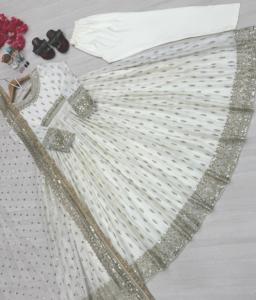 ชุดเดรส Anarkali สวยงาม ปักลายด้วยลูกปัด ชุดส่าหรีสำหรับผู้หญิง ชุดอินเดีย ปากีสถาน ชุดพื้นเมือง ชุดอาบายะ ชุดปากีสถาน - Product Image 5