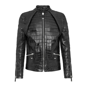 Nueva Chaqueta de Cuero Repujado Unisex de Alta Calidad, Cuello Alto, Logotipo Frontal, Antibacteriana, Resistente al Viento y Transpirable, en Tendencia y Superventas - Product Image 1