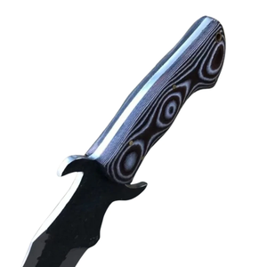 Couteau de chasse artisanal en acier carbone, lame fixe, pointe tombante, manche en micarta, qualité industrielle, couteau de survie - Product Image 5