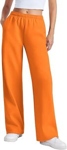 Pantalones de forro polar de pierna ancha de talle alto para mujer, ajuste relajado, suaves, negros lisos, informales, deportivos y de descanso - Product Image 5
