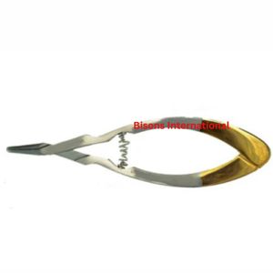 Pince à aiguilles pour piercing corporel en acier inoxydable chirurgical BISONS, pour piercing du nez, des oreilles et du nombril. - Product Image 1