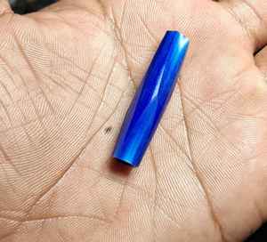 Perles en verre facettées russes faites à la main Conifer, tube de perles en verre taillé Asscher, taille personnalisée, bleu cobalt, style antique artisanal - Product Image 4