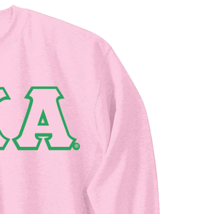 Sudadera Rosa con Cuello Redondo y 3 Letras Griegas AKA, Sudadera Informal de Manga Larga con Bordado AKA para Mujer - Product Image 6