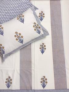 Natural Cotton Hand Block Printed Bedsheet Set with <b>Pillow</b> Covers, Indian Artisan Bedding, Soft Home Textile Wholesale Export - Product Image 2