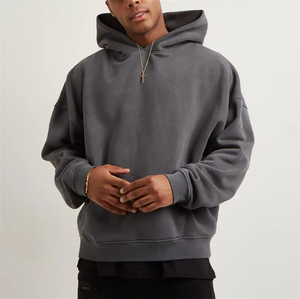 Sweat à capuche de luxe surdimensionné pour homme, personnalisé, de haute qualité, en molleton épais tricoté (polyester/coton) – Service OEM en gros - Product Image 4