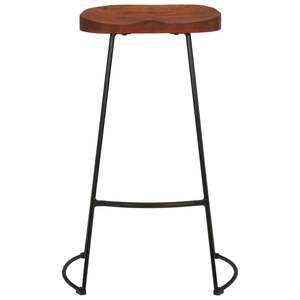 Ensemble de 2 tabourets de bar marron et noir - Product Image 4