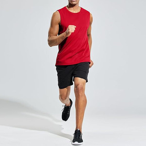 Custom Breathable Gym <b>Workout</b> <b>Tank</b> <b>Tops</b> Wholesale Men's Fitness Sleeveless Shirts Athletic Sportswear Polyester/Cotton Crew Neck - Product Image 2