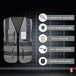 Gilet de travail réfléchissant sur mesure, qualité supérieure, gilet de travail pour homme, gilet de travail léger - Product Image 5