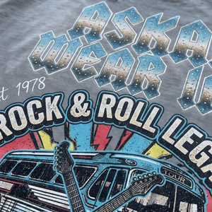 T-shirt à manches courtes pour homme Askar Wear 100, imprimé groupe de rock vintage, col rond, bordure contrastée, jersey en coton - Product Image 3