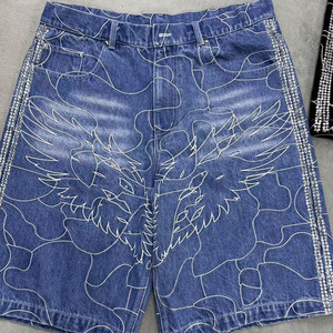 Men's Black Dragon Printed Board <b>Shorts</b> With <b>Sequined</b> Side Stripes Casual Style Mid Waist <b>Short</b> <b>Shorts</b> - Product Image 4