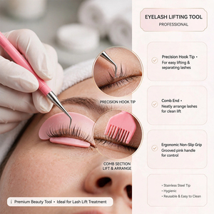 Herramientas de Belleza, Herramientas Profesionales para Lifting de Pestañas de Color Rosa con Peine Pequeño, Venta al por Mayor, Acero Inoxidable de Alta Calidad - Product Image 6