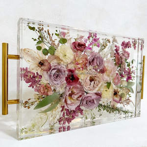 Bandeja chapada en resina hecha a mano, juego de posavasos de bandeja para servir, madera de alta calidad, personalizado, hogar, restaurante, comida india, ocasiones - Product Image 2