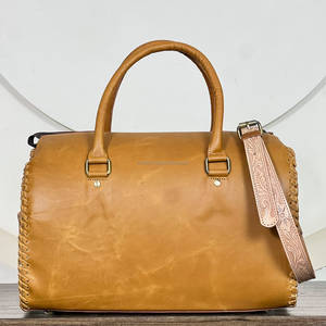 Designer Luxury Vintage Floral <b>Tooled</b> <b>Leather</b> Duffel Bag Large Size Tote Weekender Overnight Carry Bag for Daily speedy bag - Product Image 5