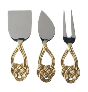 Juego de cuchillos para queso de latón con mango de diseño floral, espátula para queso blando y duro, herramientas para untar mantequilla - Product Image 4