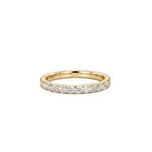 Anillo de media eternidad con diamantes de laboratorio de corte redondo, color DEF, claridad VS VVS, apilable, para boda, con certificado IGI, oro macizo de 10K, 14K, 18K - Product Image 2