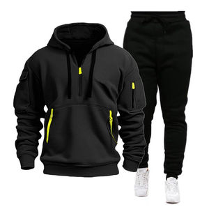 Conjunto de Sudadera con Capucha y Pantalones de Chándal de Calidad Premium para Hombre, con Estampado Puff, Efecto Desgastado por el Sol y Lavado Ácido, con Cremallera, Estilo Acampanado y Apilado - Product Image 6