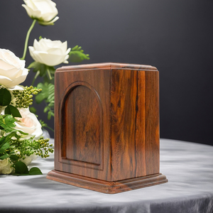 Venta al por mayor DSP LTD DSU103 ODM OEM personalizado madera maciza MDF cremación urna para cenizas duraderas para adultos Vietnam funerario suministros - Product Image 1